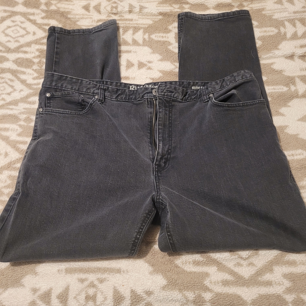 Ruff Hewn Men's Charcoal Slim Straight Jeans W 42 X L 32